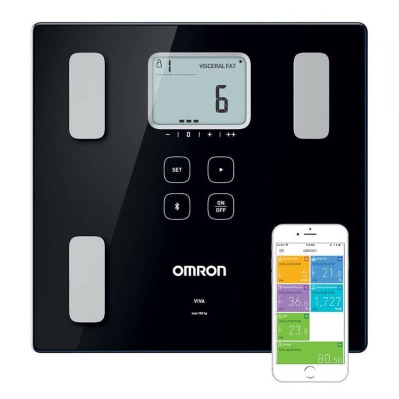 Waga z analizatorem składu ciała 2w1 OMRON VIVA HBF-222T-EBK z modułem Bluetooth