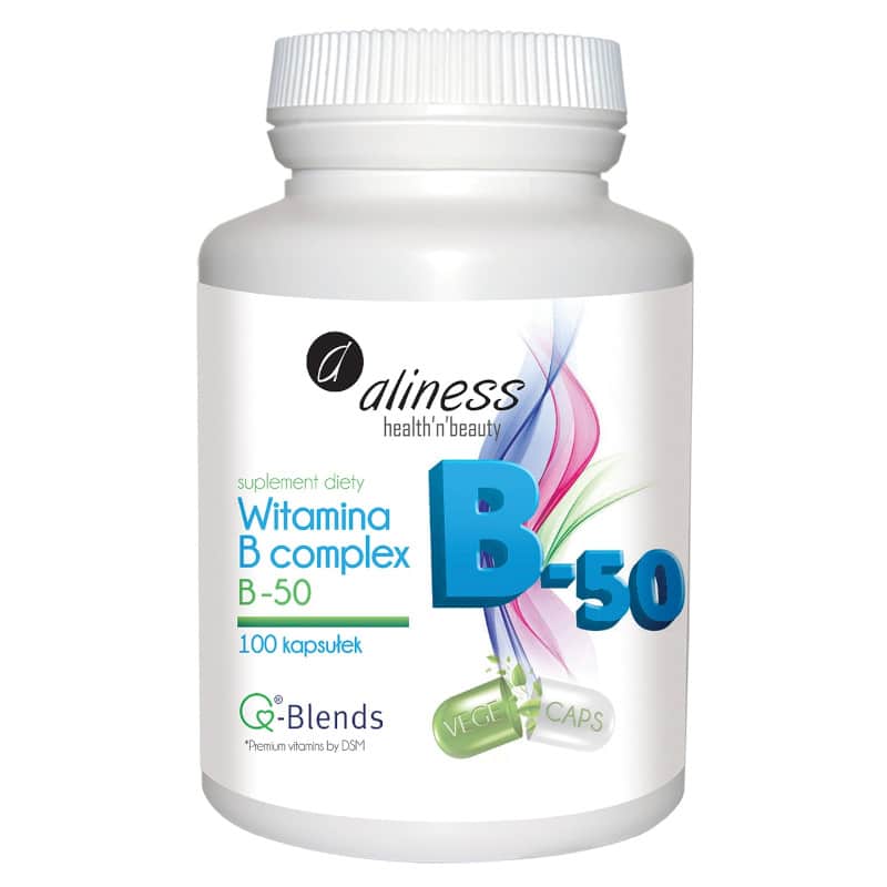 Witamina B Complex B-50 Aliness Zestaw witamin z grupy B - 100 kapsułek Vege