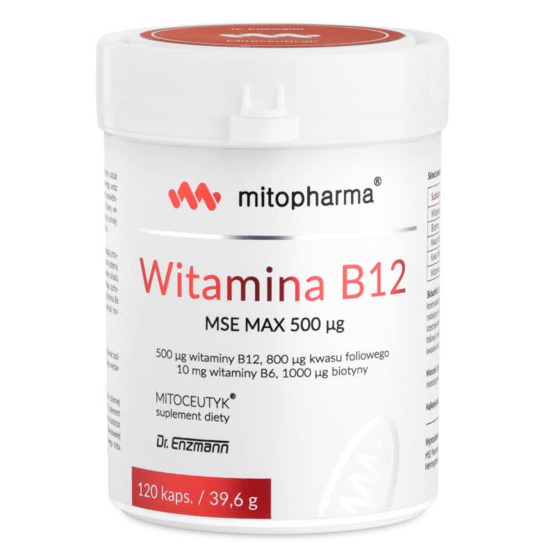 Witamina B12 MSE Max Mitopharma - Wsparcie organizmu - 120 kapsułek