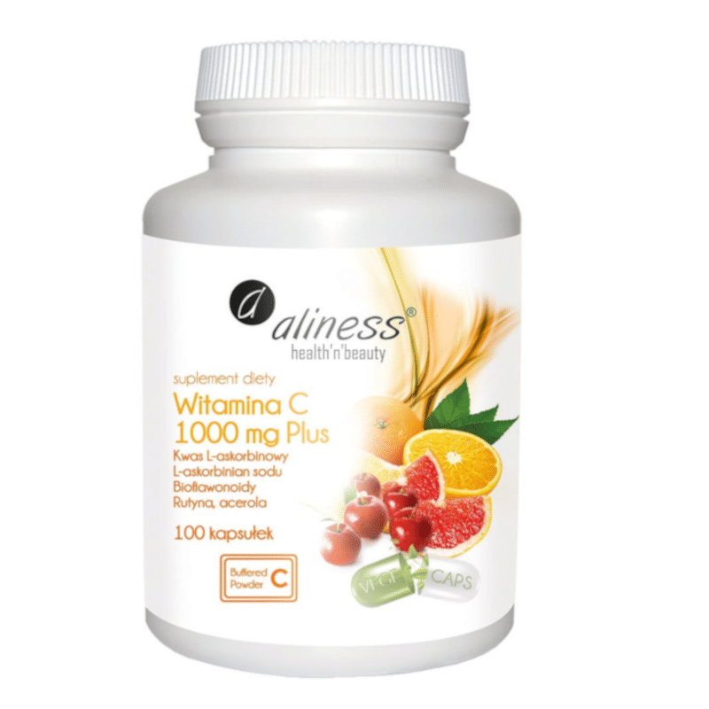 Witamina C 1000 mg Plus Aliness - Bioflawonoidy, rutyna, acerola - 100 kapsułek