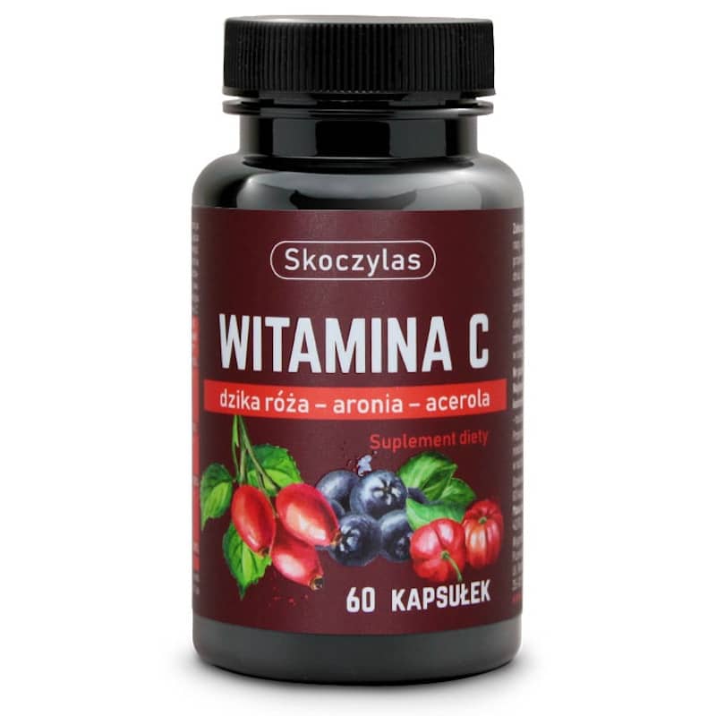 Witamina C TRIO Dzika Róża, aronia, acerola Skoczylas - 60 kapsułek