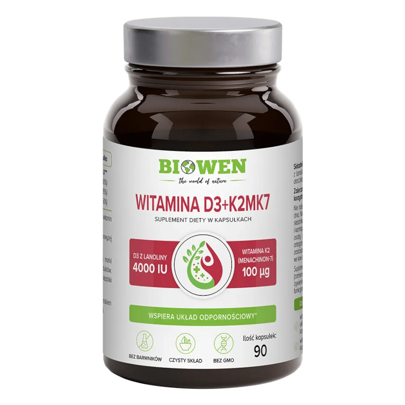 Witamina D3+K2 Biowen - Wsparcie dla zdrowia - 90 kapsułek