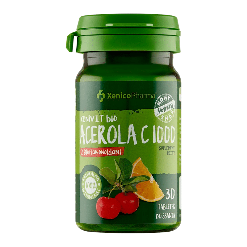 XeniVIT bio Acerola C 1000 Xenico Pharma - Wsparcie odporności - 30 tabletek do ssania