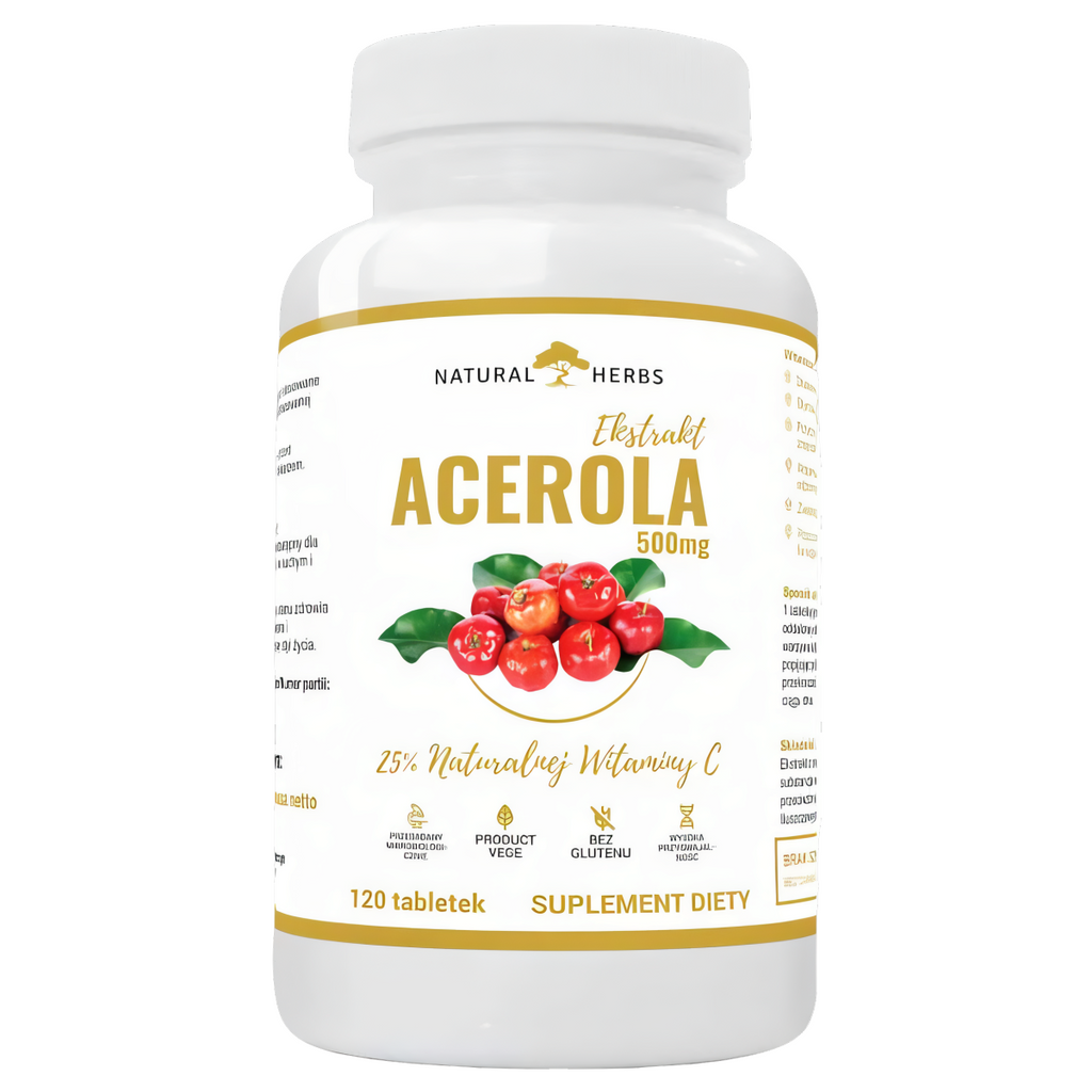 Acerola Ekstrakt 500 mg Naturalna witamina C Alto Pharma - 120 tabletek
