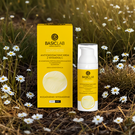 Antyoksydacyjny krem do twarzy BASICLAB - Z Witaminą C Nawilża, rewitalizuje i przywraca naturalny blask - 50 ml