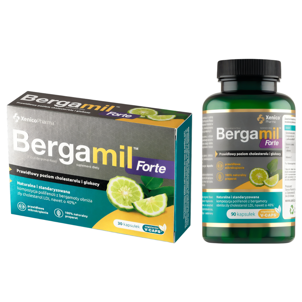 Bergamil Forte Xenico Pharma - Cholesterol - Smak bergamotki (Opakowanie: 30-kapsulek)