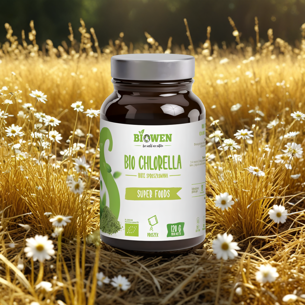BIO chlorella Biowen - Naturalna alga - 120 g w proszku