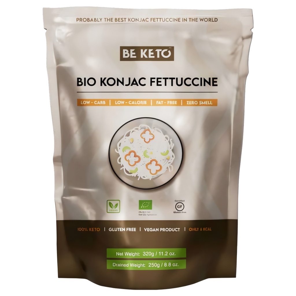 Bio Makaron Konjac Fettuccine BeKeto - Niskowęglowodanowy i niskokaloryczny makaron - 320 g