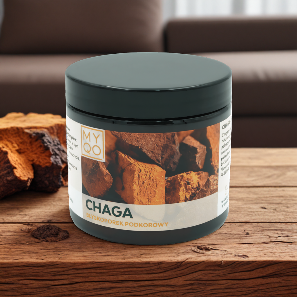 Błyskoporek podkorowy Chaga 500 mg 30% MYQO - 90 kapsułek