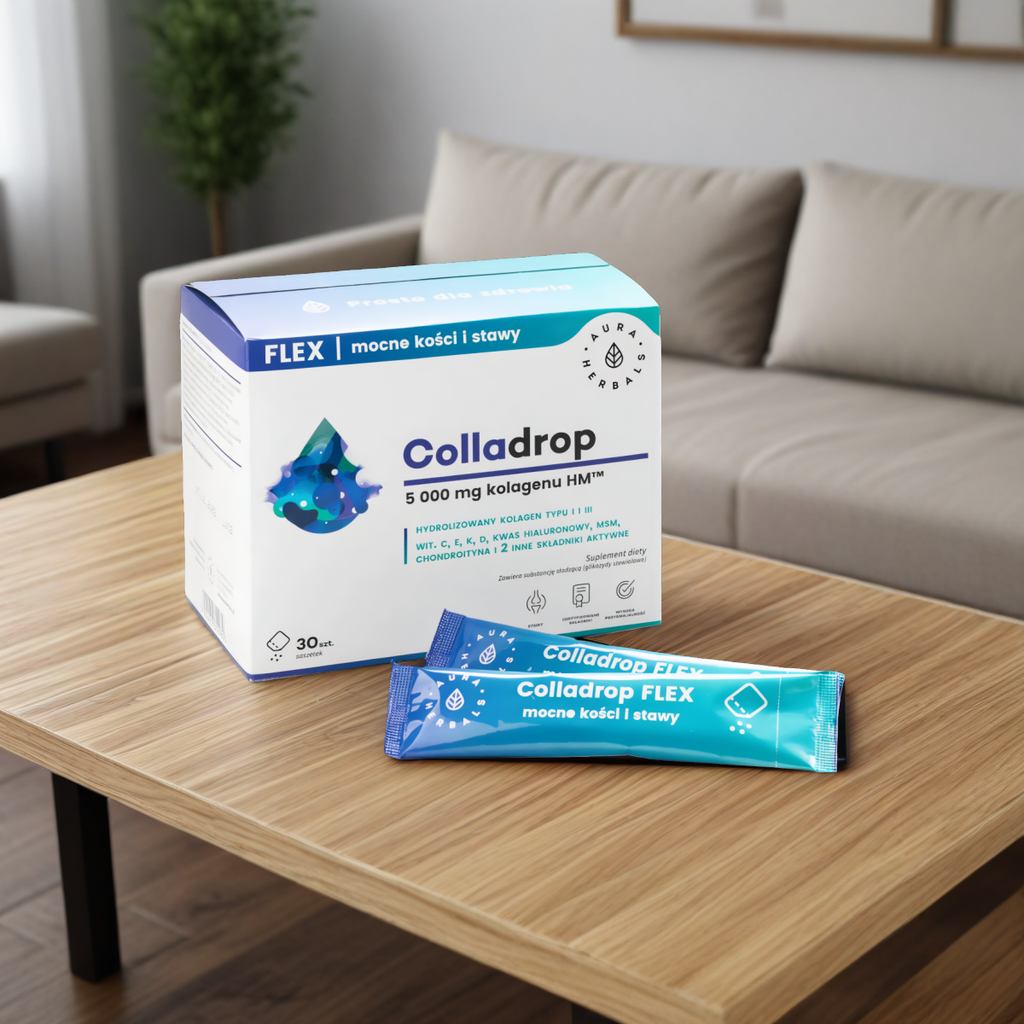 Colladrop Flex kolagen morski 5000 mg Aura Herbals - 30 saszetek