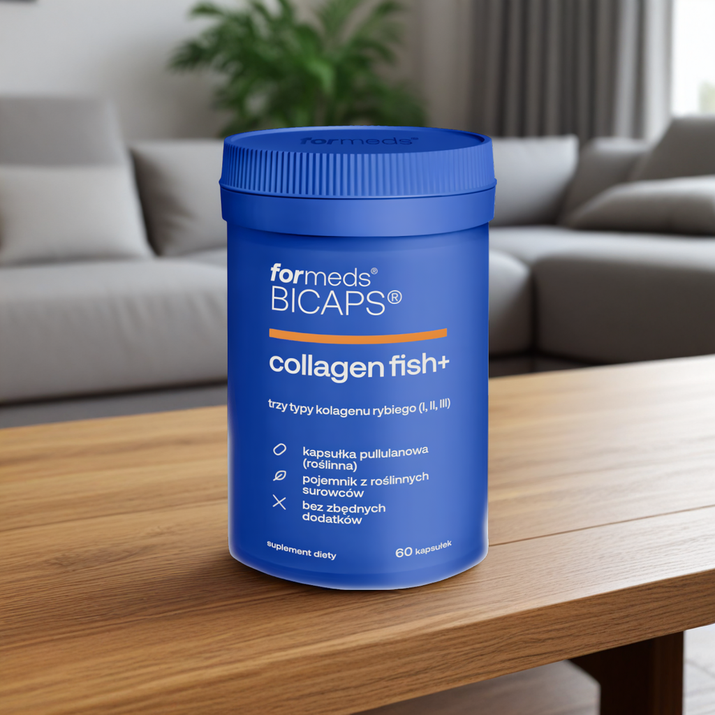 Collagen fish+ Formeds Bicaps - Trzy typy kolagenu rybiego ( I, II, III ) - 60 kapsułek