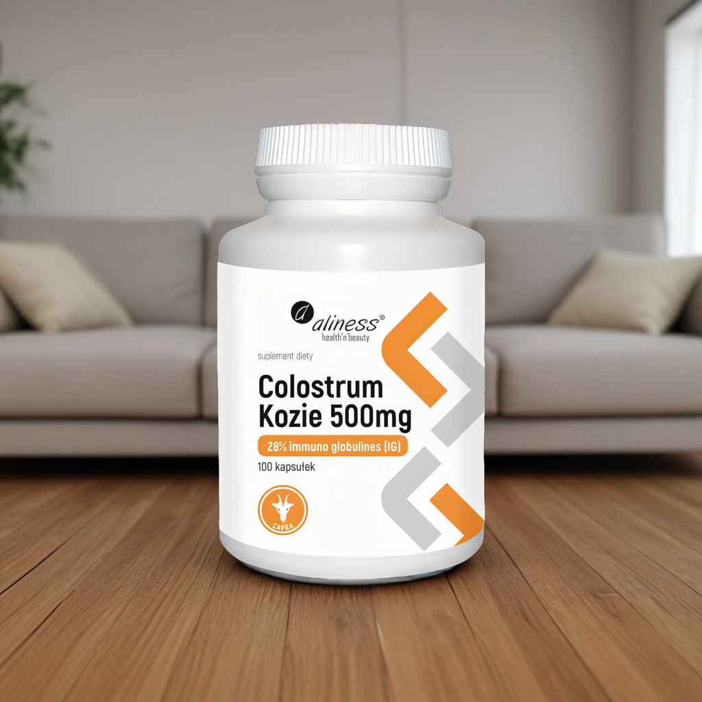 Colostrum Kozie 500 mg 28% Immuno Globulinses (IG) Aliness – 100 kapsułek
