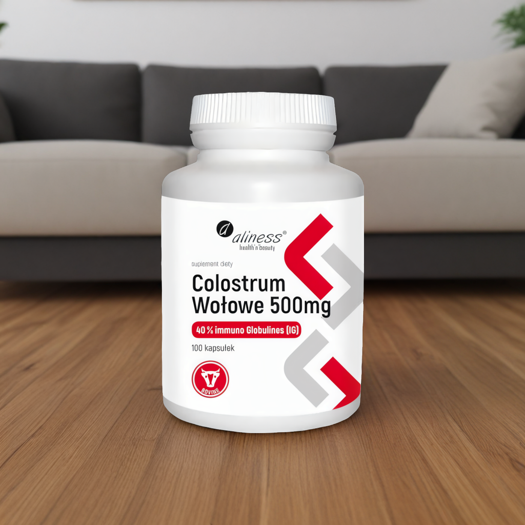 Colostrum Wołowe 500 mg 40% Immuno Globulinses (IG) Aliness - 100 kapsułek