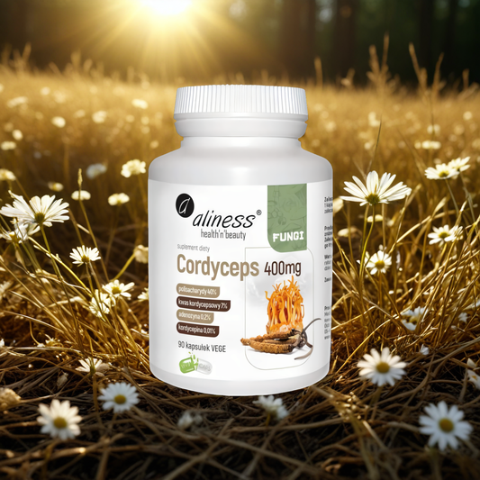 Cordyceps 400mg Aliness - Wspomaga organizm, zwiększa libido - 90 kapsułek