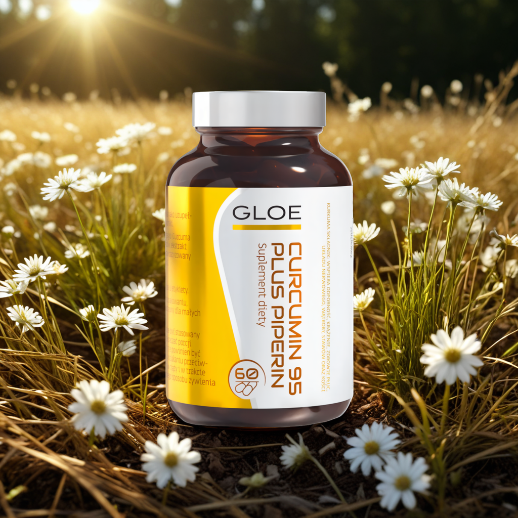 Curcumin 95 plus piperin Gloe - Wsparcie zdrowia i witalności - 60 kapsułek