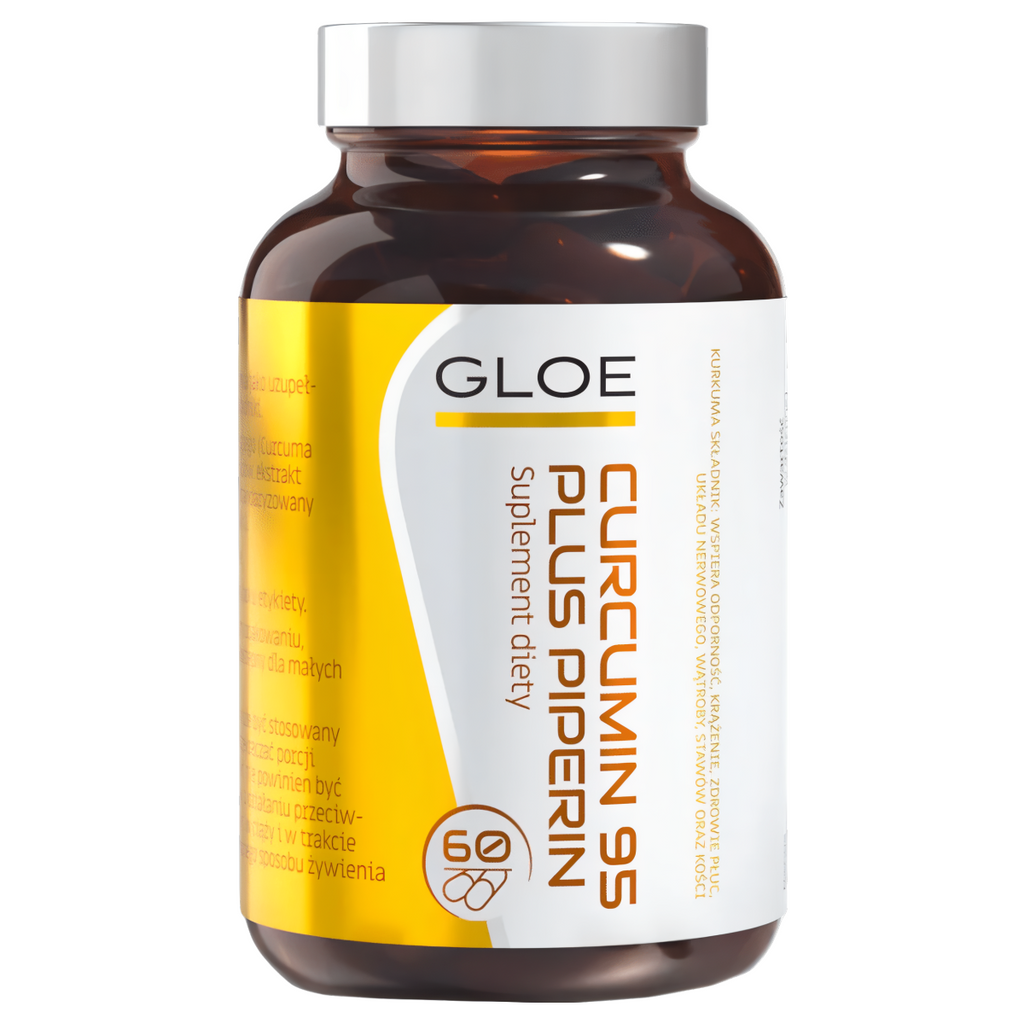 Curcumin 95 plus piperin Gloe - Wsparcie zdrowia i witalności - 60 kapsułek