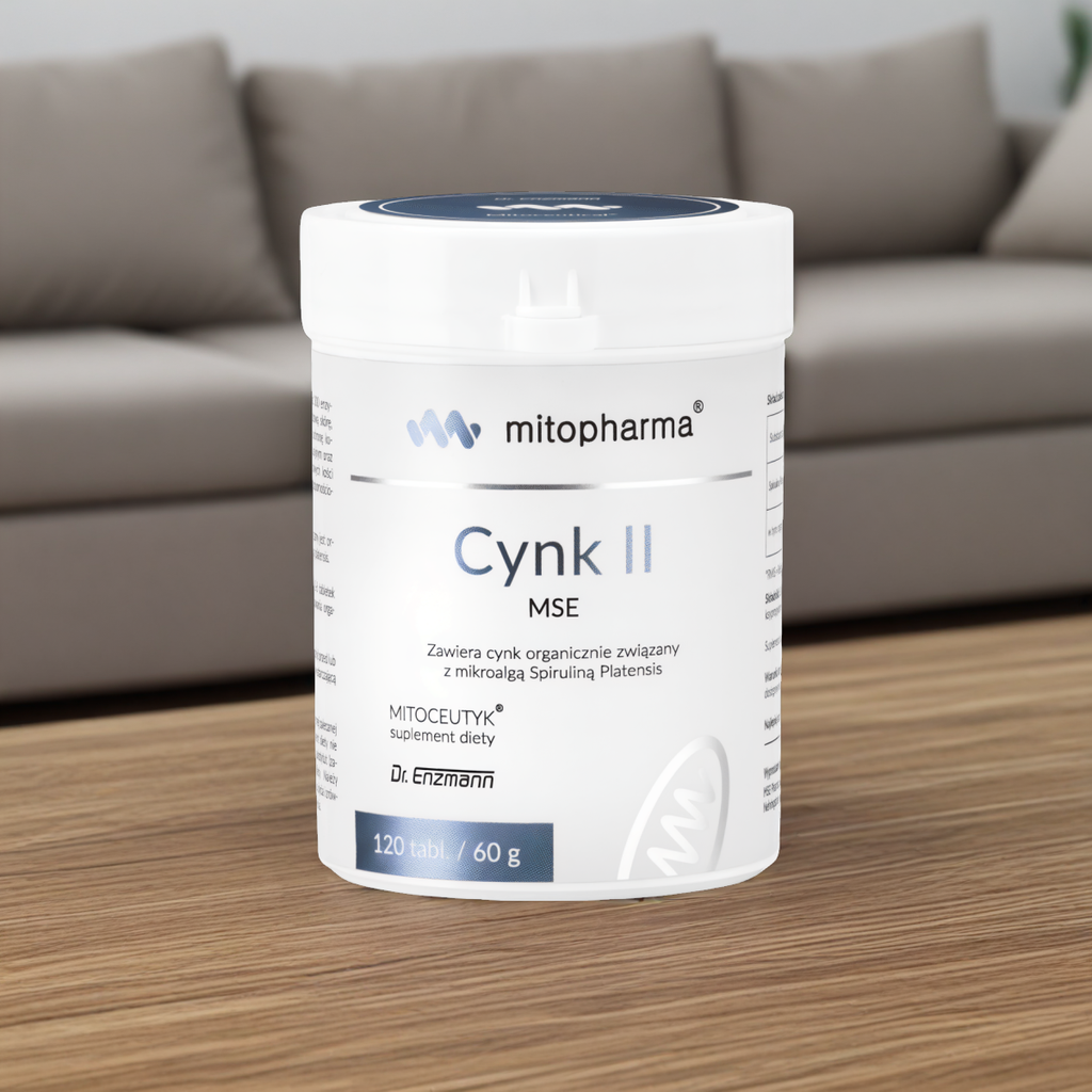 Cynk dwuwartościowy MSE Mitopharma - Wsparcie układu odpornościowego i zdrowia skóry - 120 tabletek