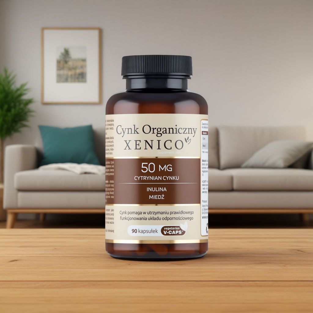 Cynk organiczny Xenico Pharma - Wparcie organizmu - 90 kapsułek