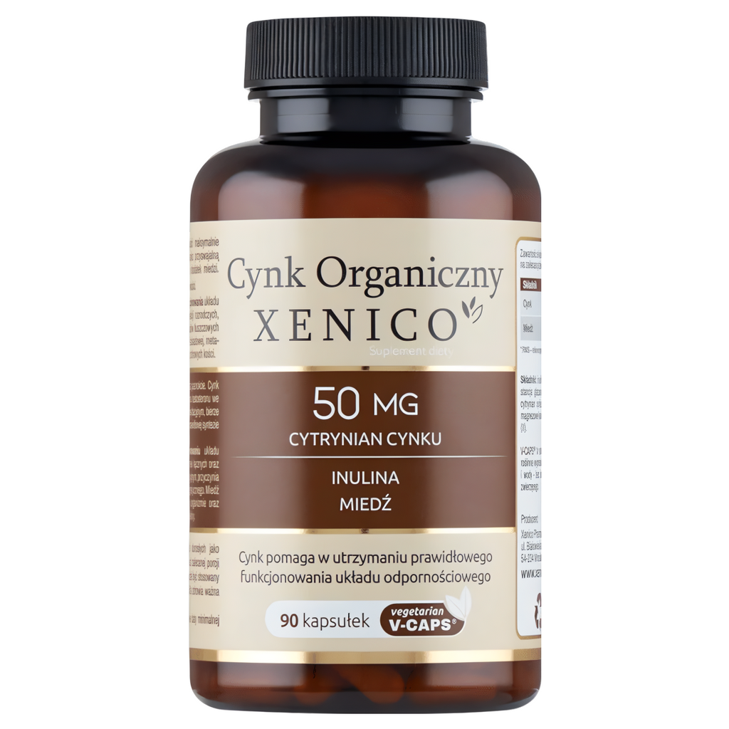 Cynk organiczny Xenico Pharma - Wparcie organizmu - 90 kapsułek