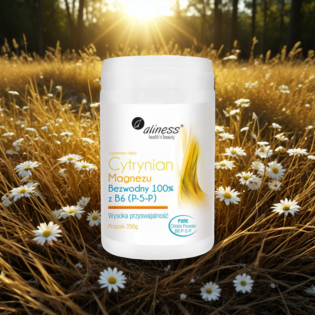 Cytrynian Magnezu Bezwodny 100% z witaminą B6 Aliness - 250 g proszek