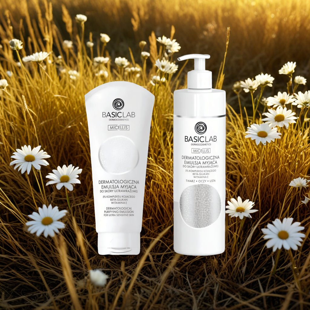 Dermatologiczna emulsja myjąca BASICLAB - Do skóry ultrawrażliwej -  100 ml / 300 ml (Pojemnosc: 100-ml)