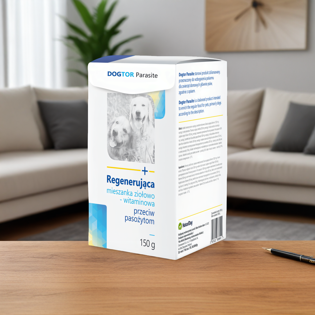 DogTor Parasite NaturDay - Mieszanka ziołowa dla psa, przeciw pasożytom - 150g