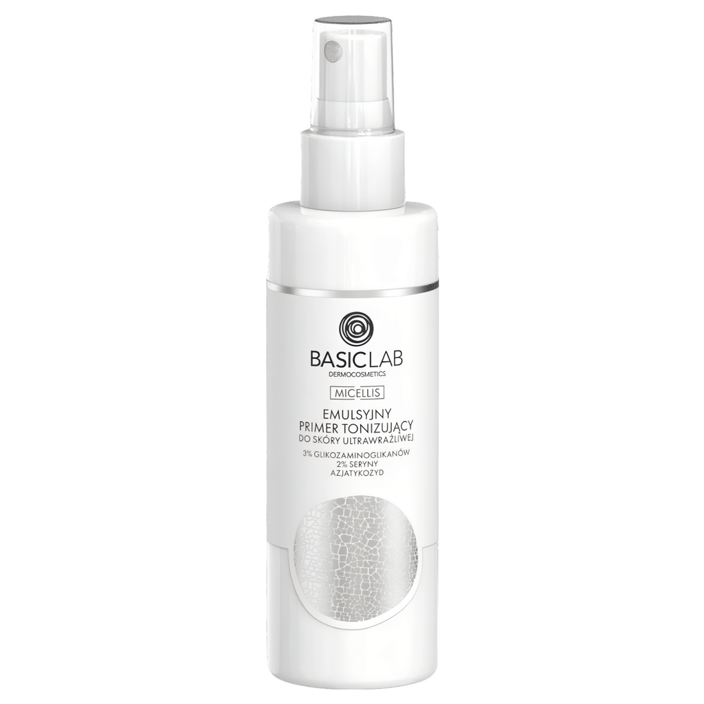 Emulsyjny primer tonizujący BASICLAB - Do skóry ultrawrażliwej - 150 ml