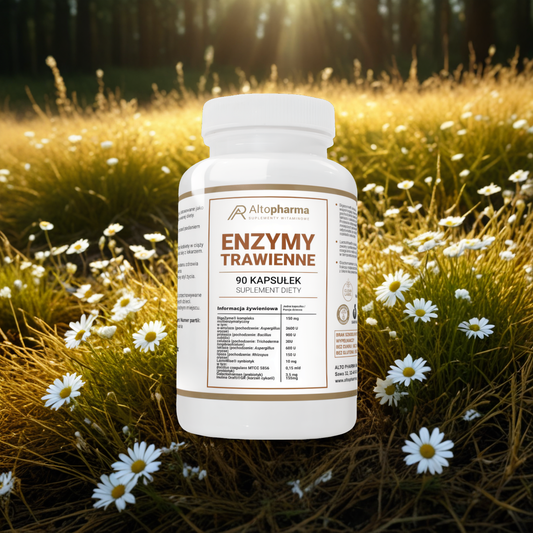 Enzymy trawienne Alto Pharma - Błonnik na trawienie wsparcie dla zdrowych jelit - 90 kapsułek