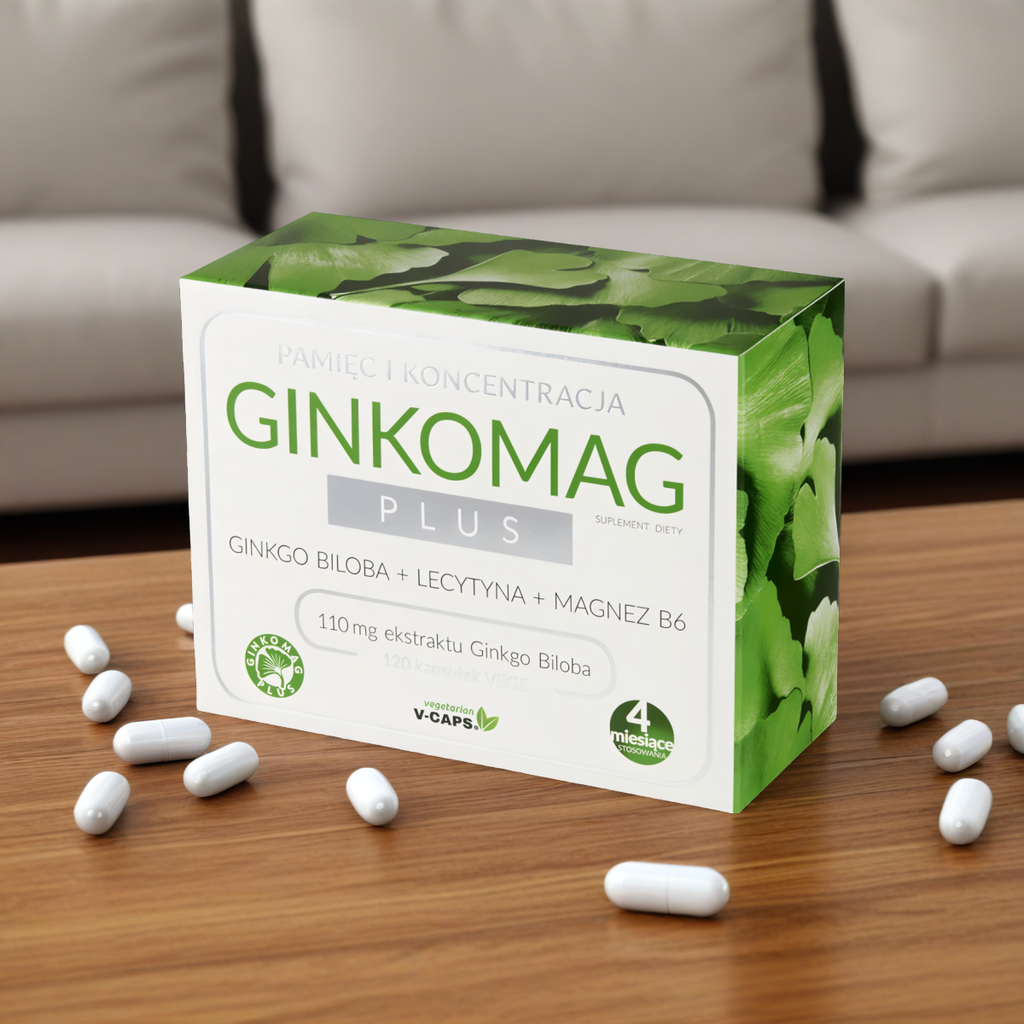 Ginkomag Plus Xenico Pharma - Wsparcie mózgu - 120 kapsułek