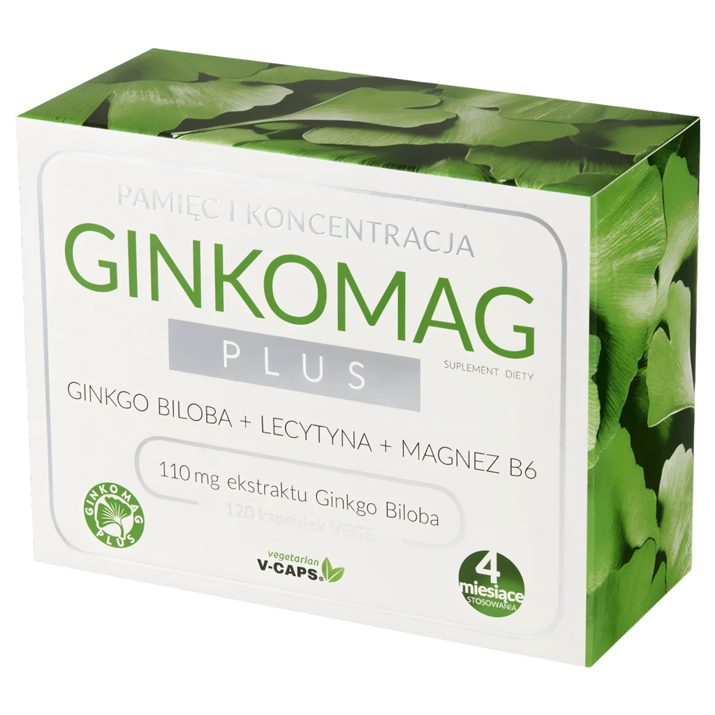 Ginkomag Plus Xenico Pharma - Wsparcie mózgu - 120 kapsułek