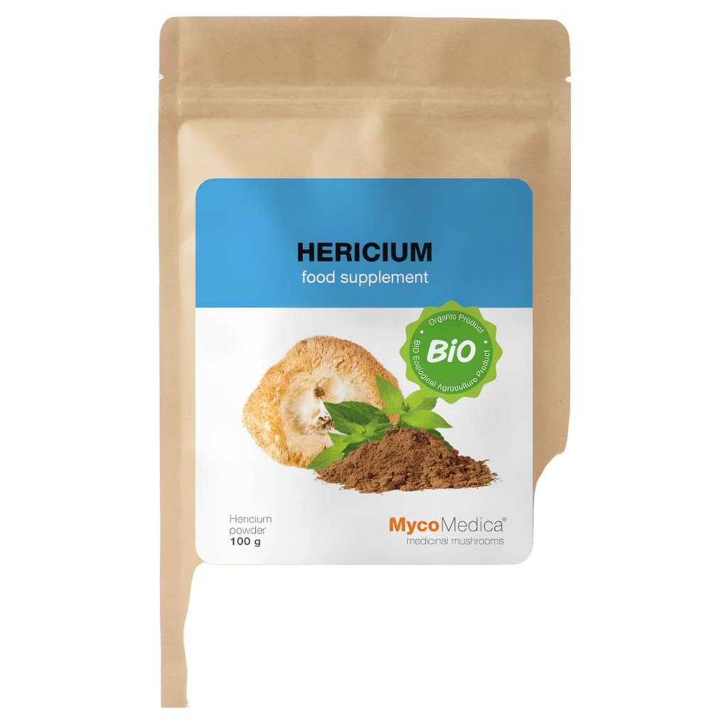 Hericium BIO MycoMedica Grzyby w proszku - Wspiera proces trawienia - 100 g