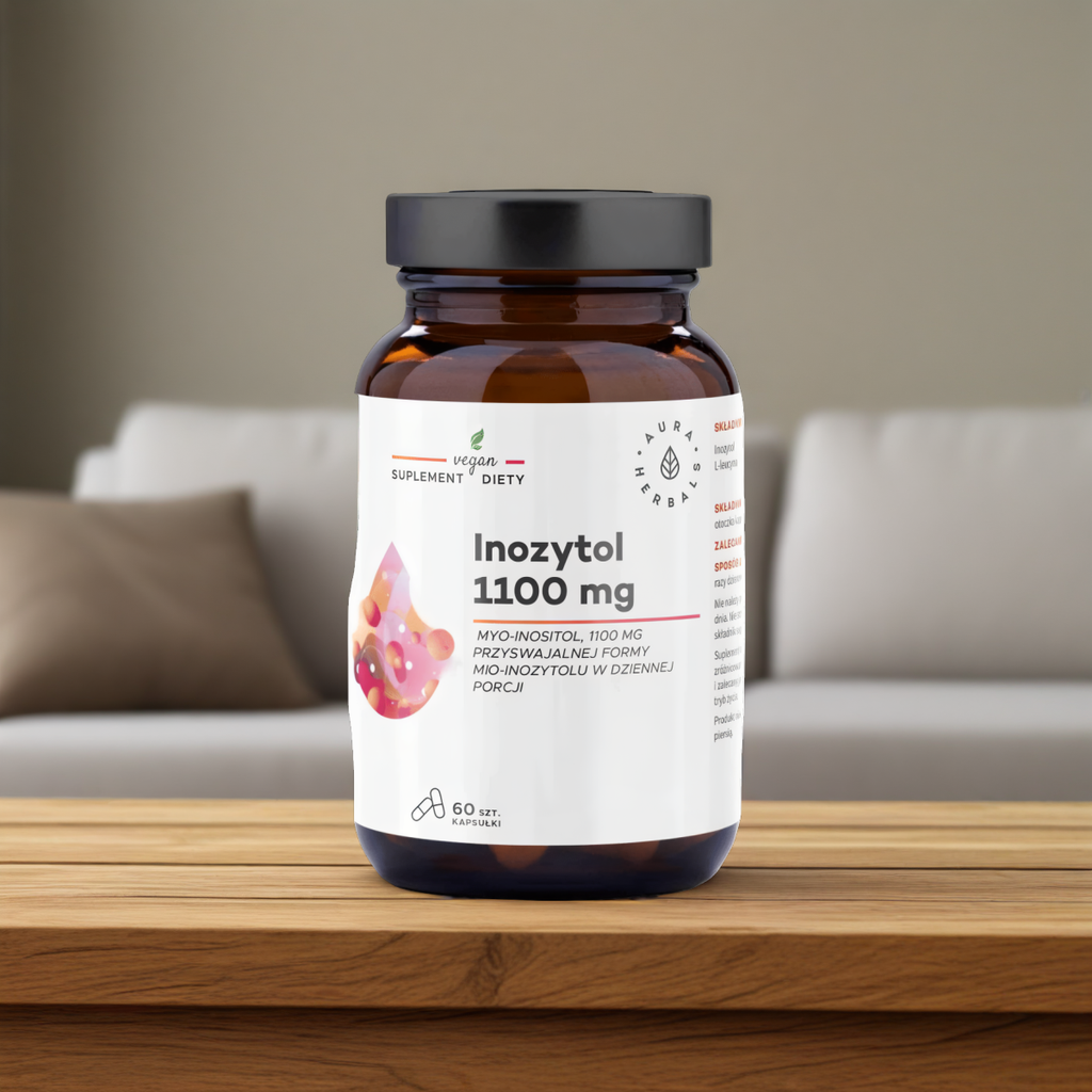 Inozytol 1100 mg, Myo-Inositol Aura Herbals - Wsparcie zdrowia psychicznego - 60 kapsułek