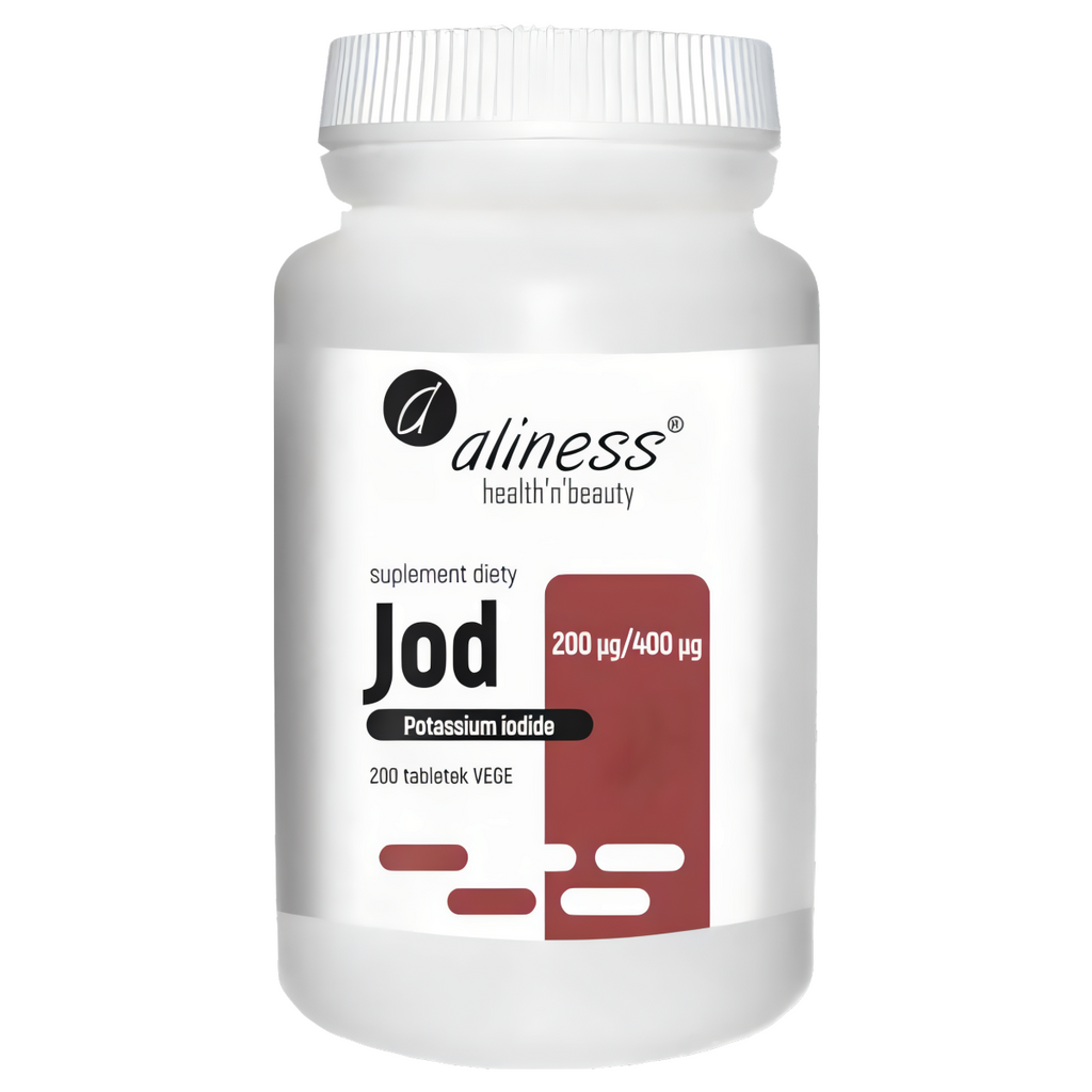 Jod (jodek potasu) Aliness - Wspomaga układ nerwowy - 200 tabletek