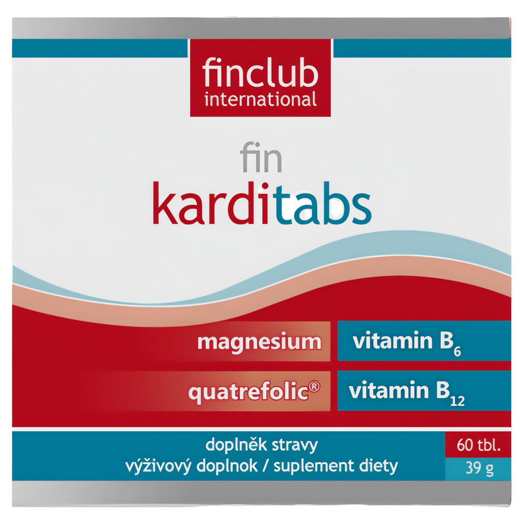 Karditabs new Finclub - Magnez, kwas foliowy, witamina B6 i B12 - 60 tabletek