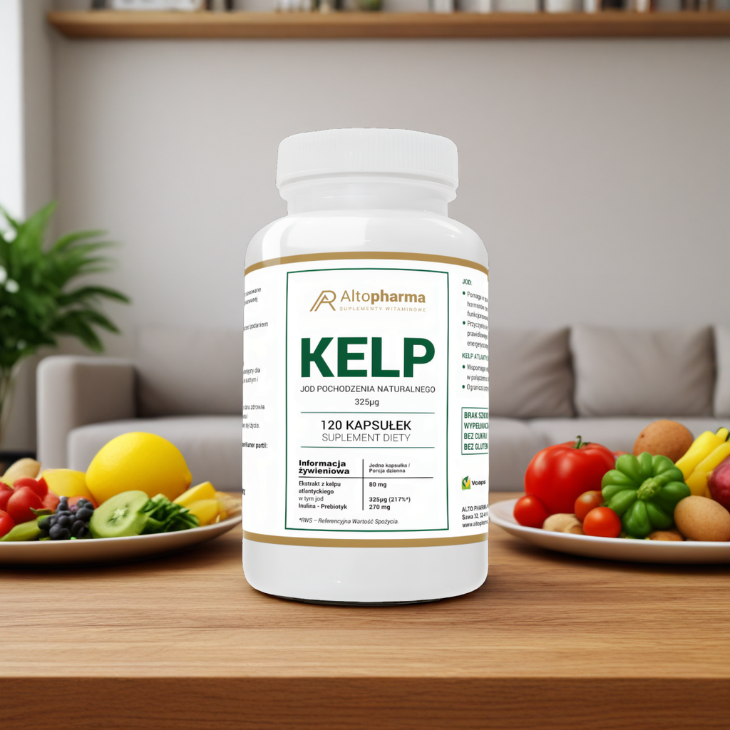 Kelp Alto Pharma - Jod naturalny wzbogacony o prebiotyk - 120 kapsułek