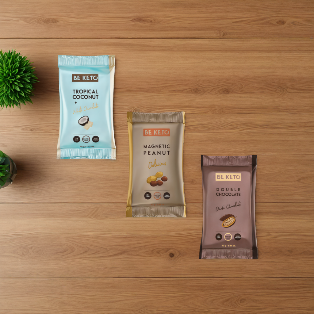 Keto Baton BeKeto - Idealny na szybką energiczną przekąskę - Różne smaki 40 g (Smak: kokos-biala-czekolada)