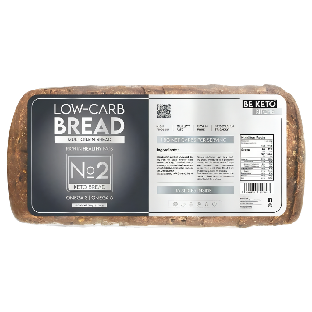 Keto Chleb wieloziarnisty BeKeto - Wysokobiałkowe pieczywo z kwasami Omega - 360 g