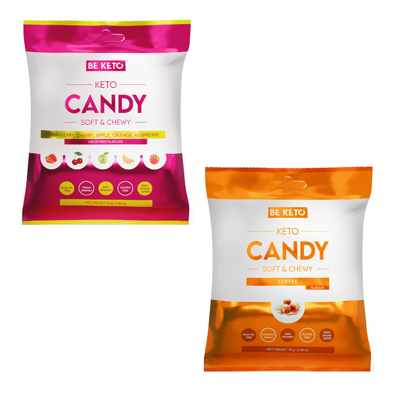 Keto cukierki BeKeto - Tofi, mieszanka owocowa - 70 g (Automatyczne-wylaczenie: owocowa-mieszanka)