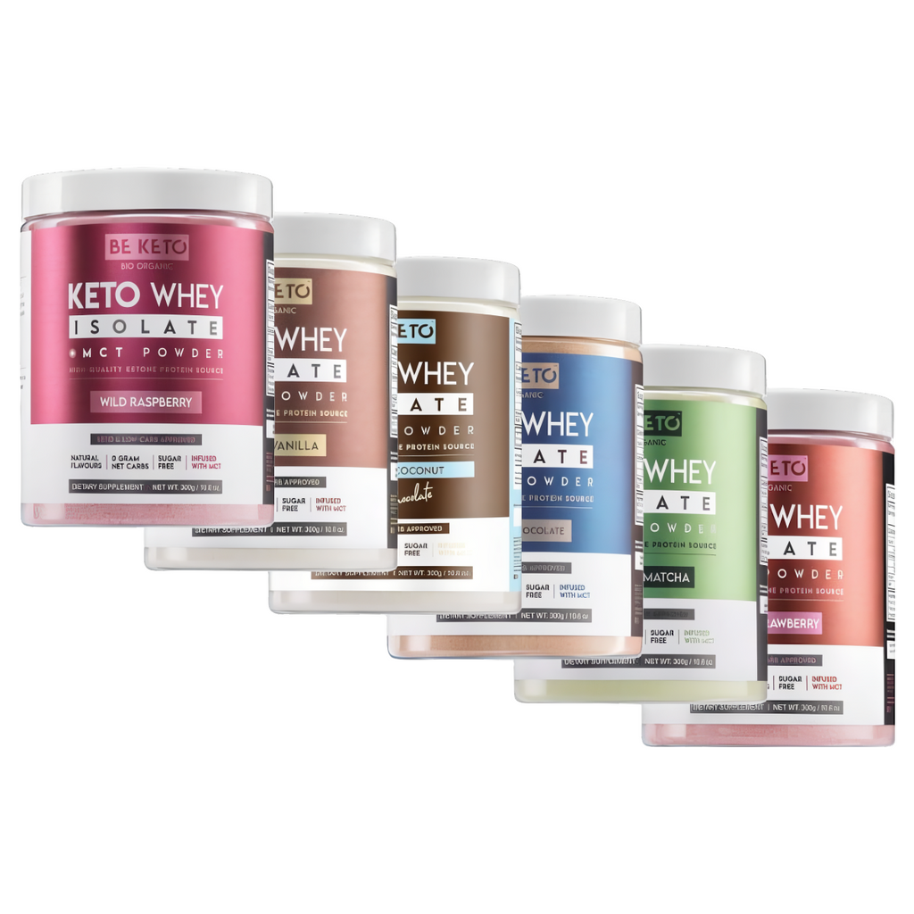 Keto Izolat Białka z olejem MCT BeKeto 300 g - Różne smaki (Smak: swieza-truskawka)