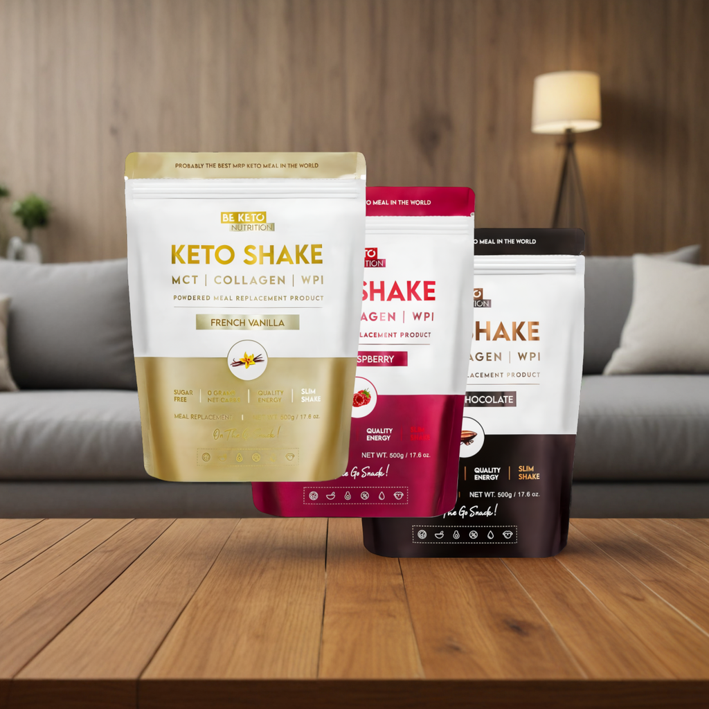 Keto Shake Wzbogacony Olejem MCT oraz Izolatem Białka BeKeto - Różne Smaki 500 g (Smak: francuska-wanilia)