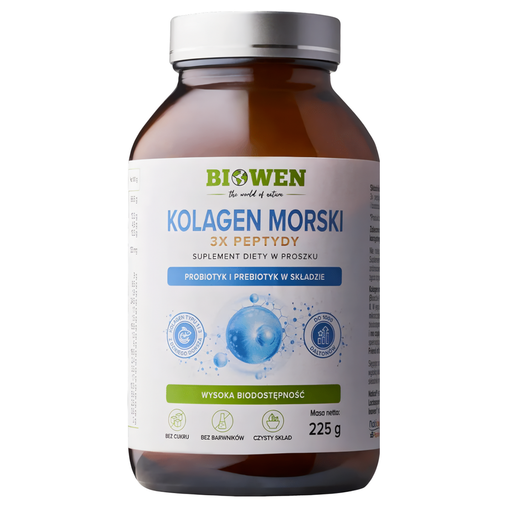 Kolagen morski Biowen - Typu I i III z dzikiego dorsza - 225 g proszek