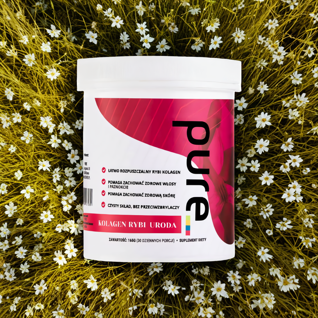 Kolagen rybi Uroda Pure z Biotyną - Na skórę, włosy i paznokcie - 30 porcji (165 g)