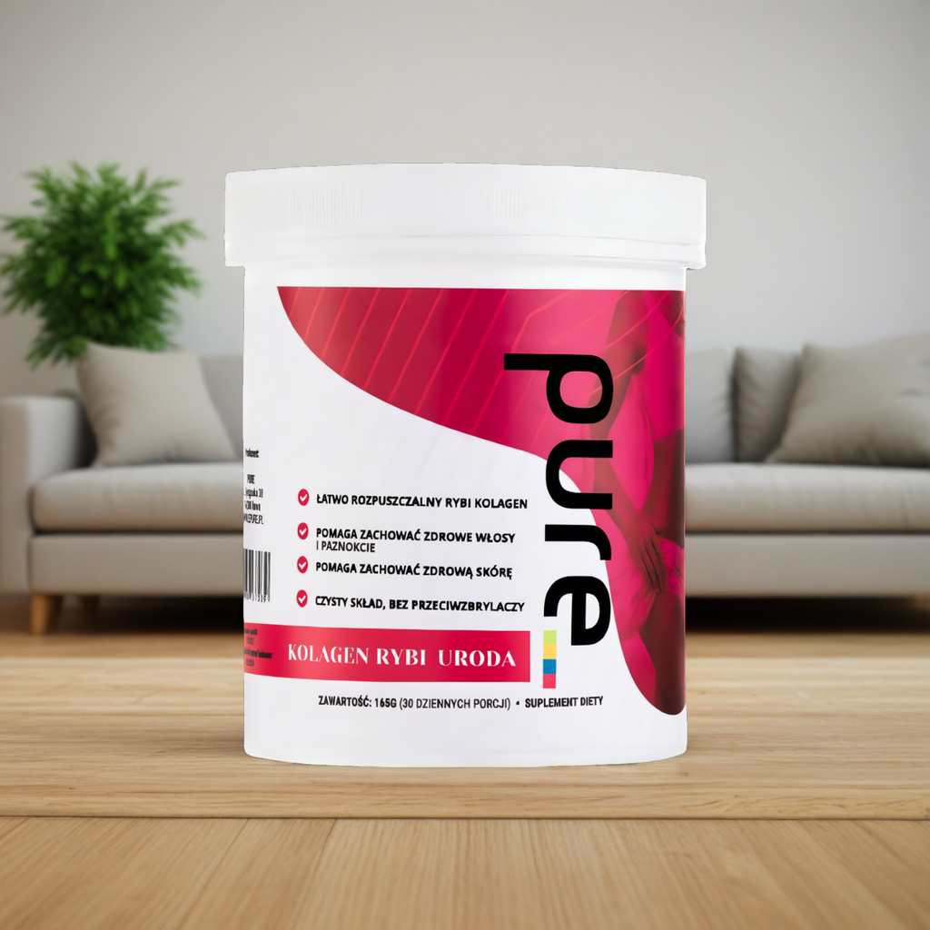 Kolagen rybi Uroda Pure z Biotyną - Na skórę, włosy i paznokcie - 30 porcji (165 g)