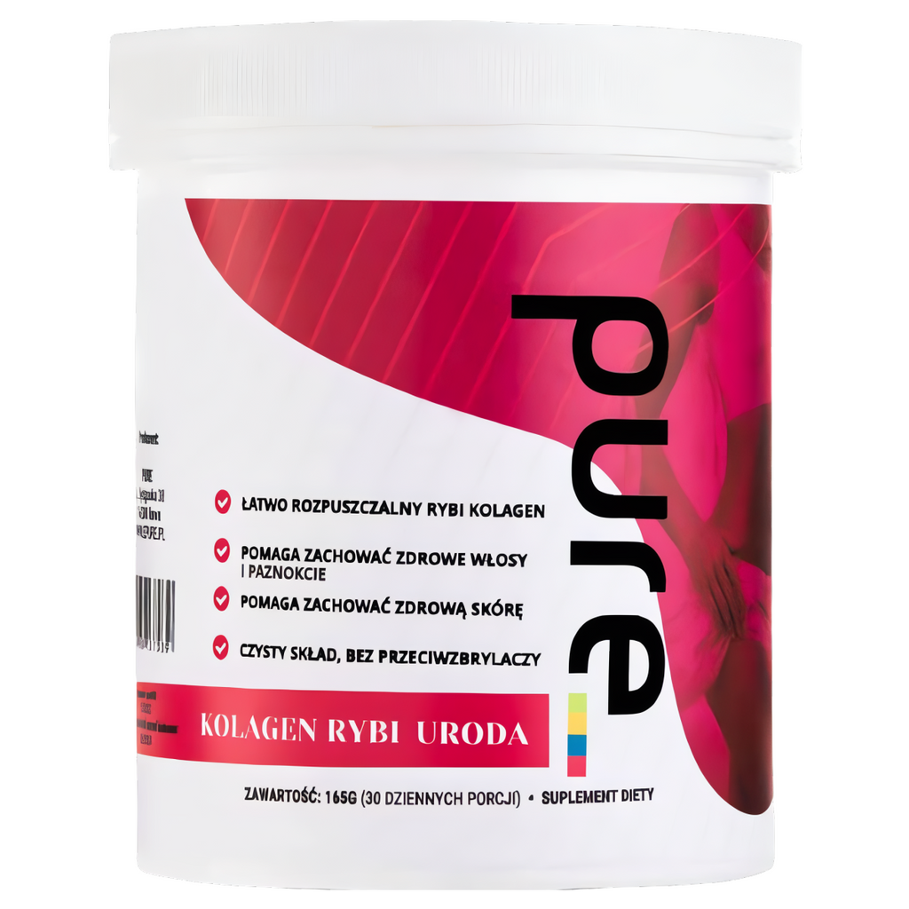 Kolagen rybi Uroda Pure z Biotyną - Na skórę, włosy i paznokcie - 30 porcji (165 g)