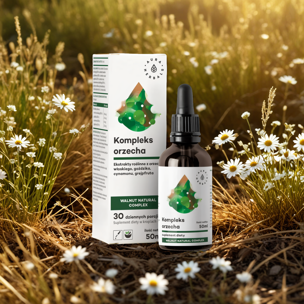 Kompleks orzecha Aura Herbals - Naturalne Wsparcie Twojego Zdrowia - 50 ml krople