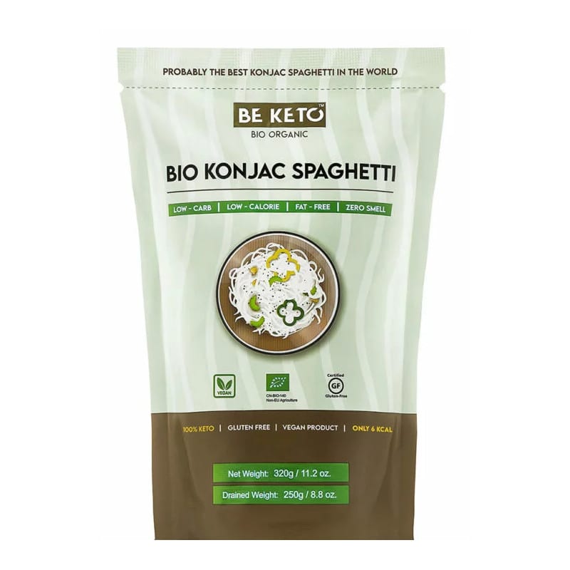 Bio Makaron Konjac Spaghetti BeKeto – Stworzony z organicznych składników – 320 g