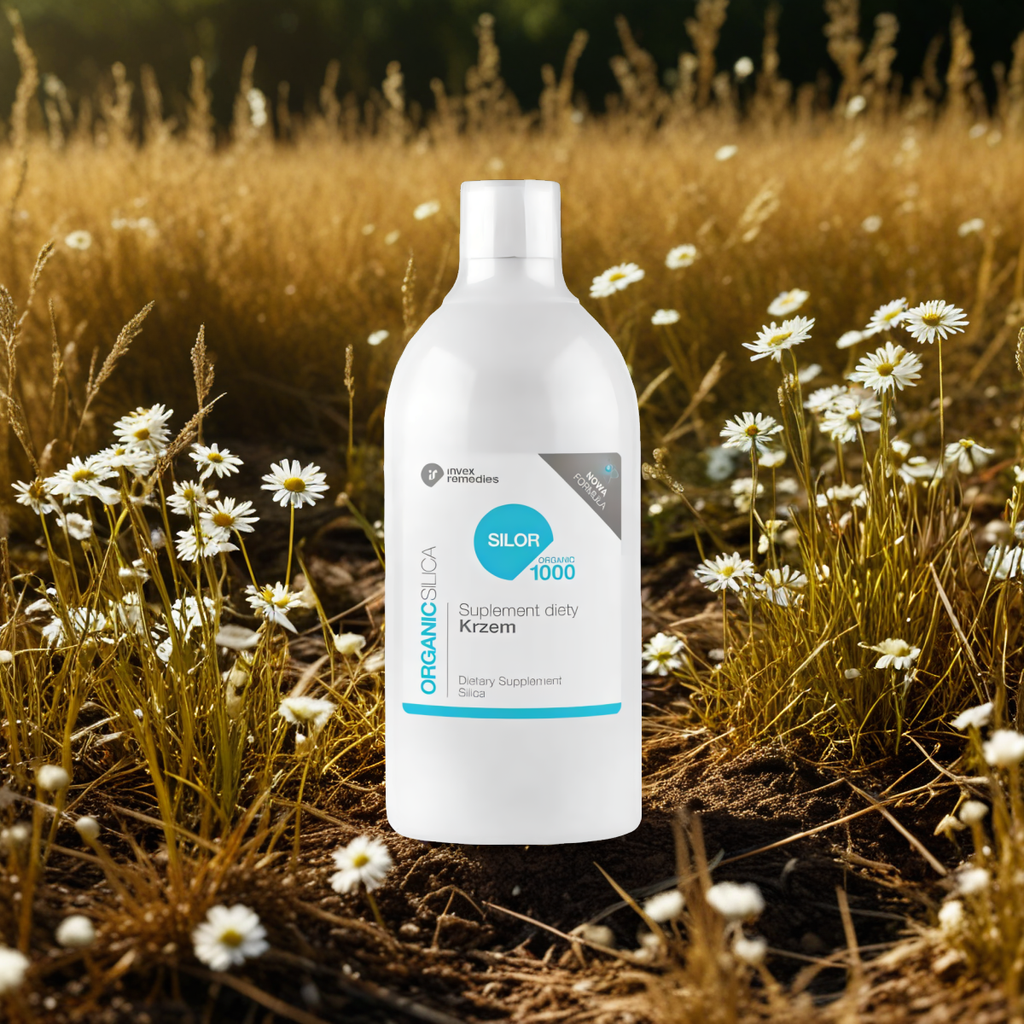 Krzem SILOR ORGANIC Suplement diety Invex Remedies - Wspiera układ kostny i stawy - 1000 ml