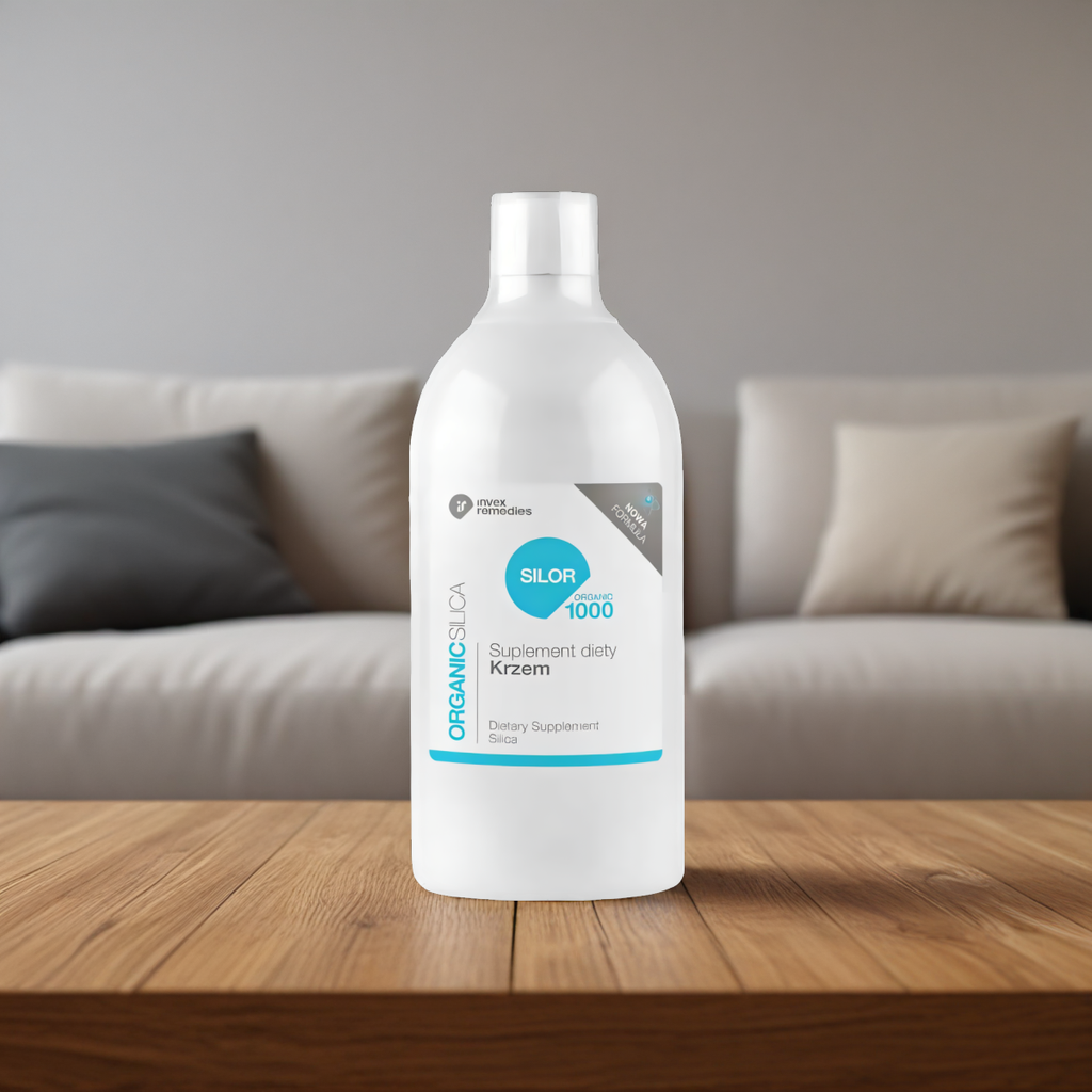 Krzem SILOR ORGANIC Suplement diety Invex Remedies - Wspiera układ kostny i stawy - 1000 ml