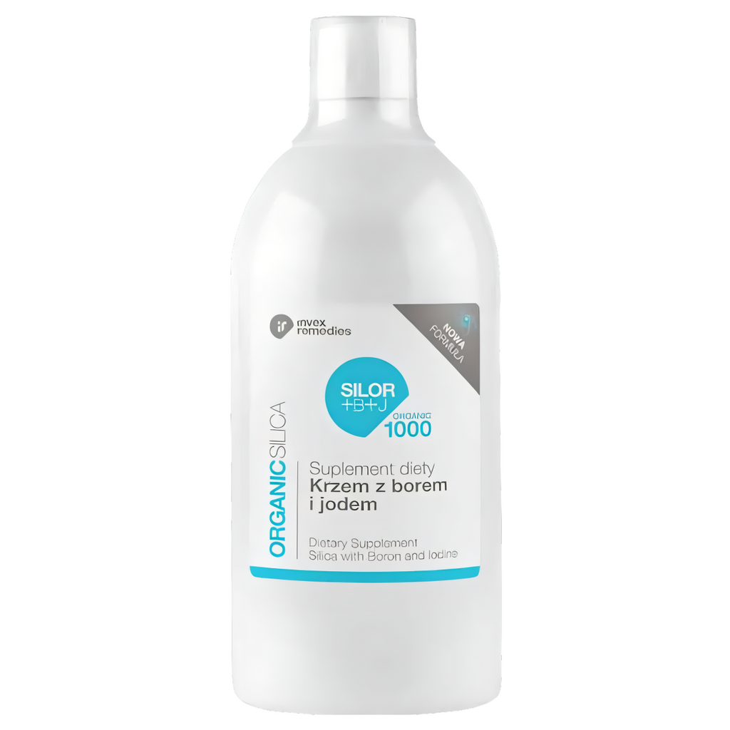 Krzem z borem i jodem SILOR+B+J ORGANIC Invex Remedies - Wspomaga pracę tarczycy - 1000 ml