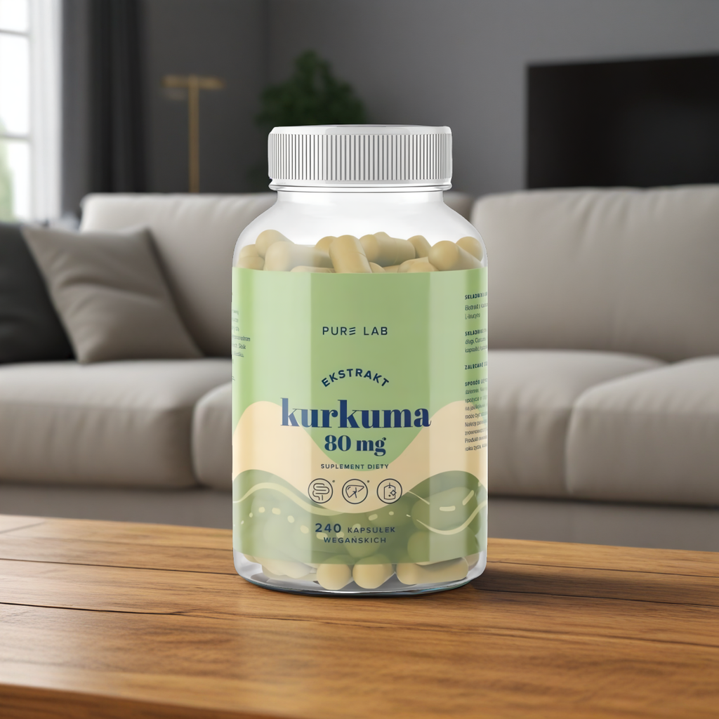 Kurkuma Ekstrakt 80 mg Pure Lab -  Wsparcie zdrowia i równowagi organizmu - 240 kapsułek